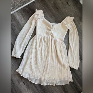 Chic‎ Cream Long Sleeve Women's Dress